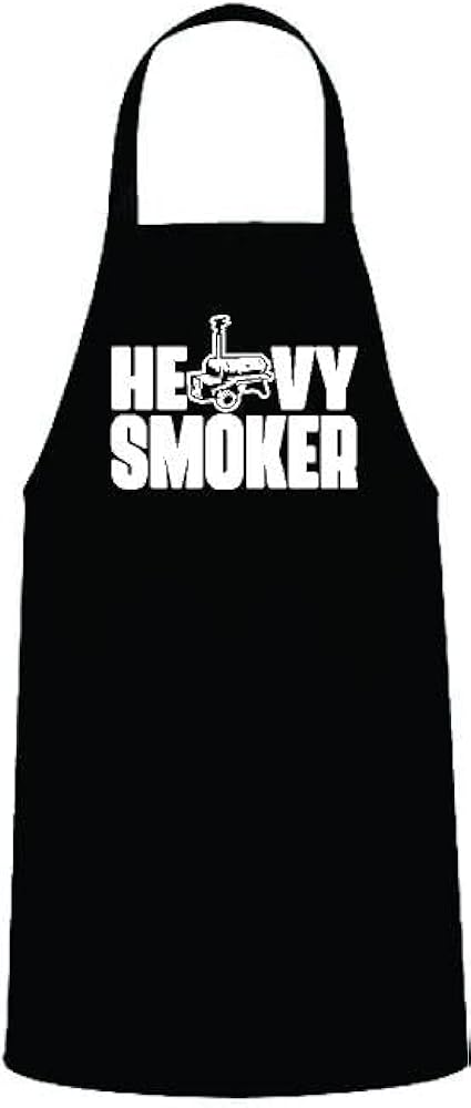 Heavy Smoker, Funny Men's Grilling Apron, BBQ Apron for Husband, Barbecue Gift for Pop, Backyard Cooking, Summer Time, BBQ Aprons, BBQ Gifts