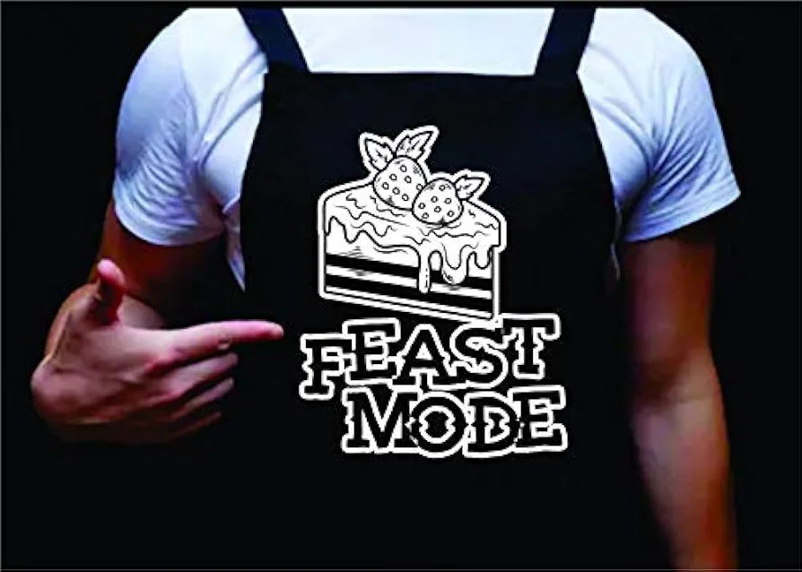 Feast Mode, Funny BBQ Apron for Men, Men’s Apron for Grilling Gifts for Men, Grilling Apron