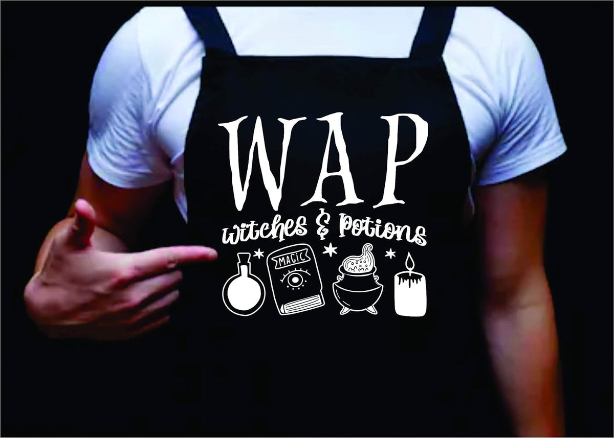 Witches and Potions, WAP, Manly Apron, Funny BBQ Apron for Men, Men’s Apron for Grilling Gifts for Men, Grilling Apron