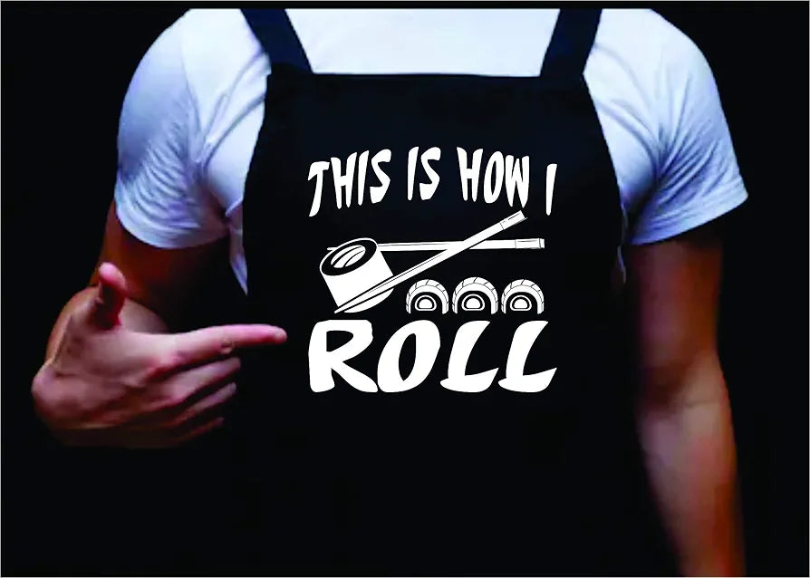 This is How I Roll - Sushi, Funny BBQ Apron for Men, Men’s Apron for Grilling Gifts for Men, Grilling Apron