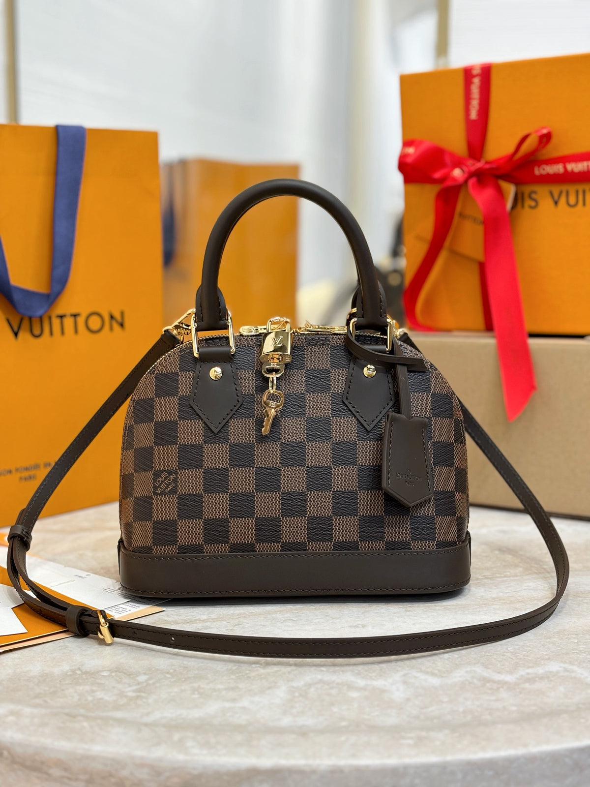 Louis Vuitton Alma BB Monogram Empreinte Damier Ébèn Bags