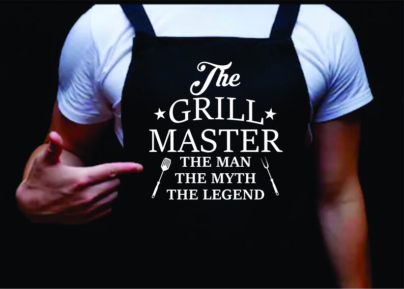 The Grill Master V1, Funny BBQ Apron for Men, Men’s Apron for Grilling Gifts for Men, Grilling Apron, Barbecue Gift, Backyard Cooking, Summer Time, BBQ Aprons, Chef Apron