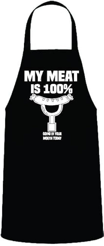 My Meat is 100% Going in Your Mouth Today, Funny Mens Grilling Apron, BBQ Apron for Wife, Barbecue Gift for Dad, Backyard Cooking, Summer