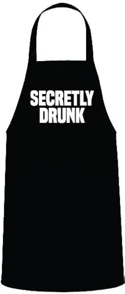 Secretly Drunk Funny Mens Grilling Apron, BBQ Apron for Wife, Barbecue Gift for Dad, Backyard Cooking, Summer