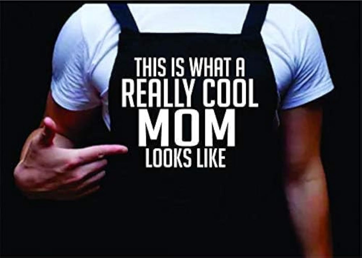This is What A Really Cool Mom Looks Like, Woman's Apron, Funny BBQ Apron for Woman, Woman's Apron for Grilling Gifts for Ladies, Grilling Apron, Barbecue Gift, Wedding Gift
