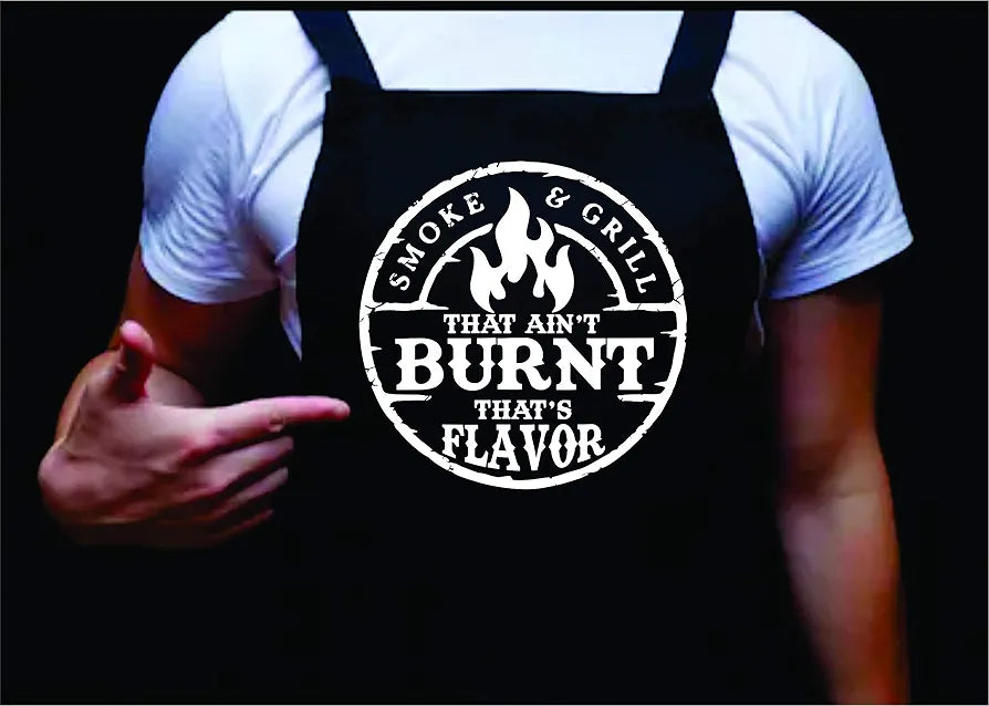 That Ain't Burnt That's Flavor, Funny BBQ Apron for Men, Men’s Apron for Grilling Gifts for Men, Grilling Apron