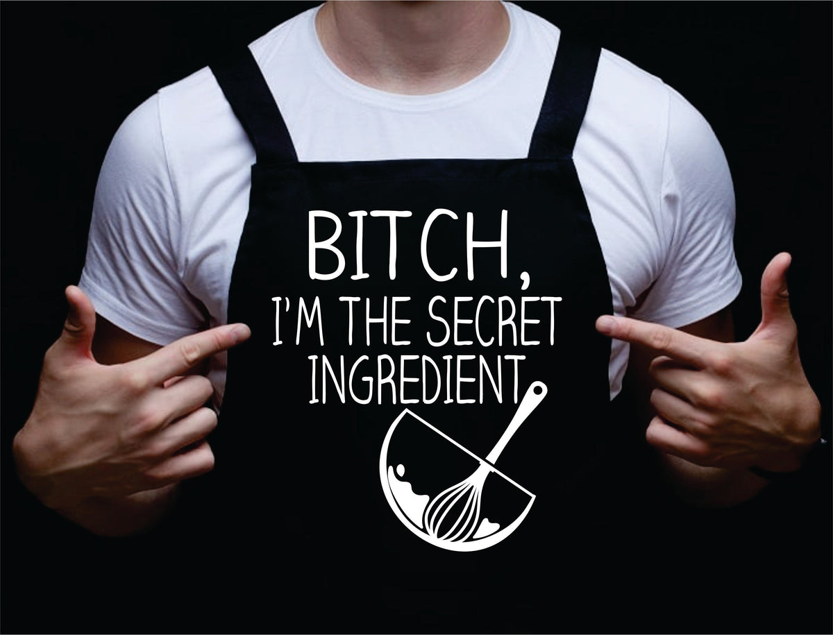 B*tch I'm The Secret Ingredient, Funny BBQ Apron for Men, Men’s Apron for Grilling Gifts for Men, Grilling Apron